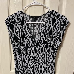 Black and White Knee Length Dress